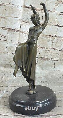 Bronze Sculpture of an Erotic Dancer Signed Chiparus on a Marble Base