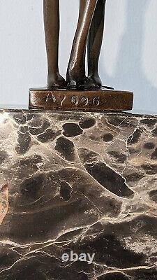 Bronze Sculpture on Marble signed MILO The Gymnast height 36 cm