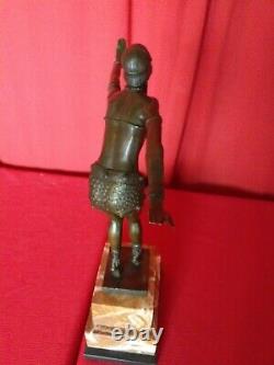 Bronze Signed Chiparus Phoenician Dancer Socle Marble Art Deco
