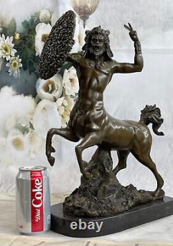 Bronze Signed Sculpture Mythology Art Centaure Very Detailed Statue On Marble