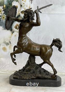 Bronze Signed Sculpture Mythology Art Centaure Very Detailed Statue On Marble