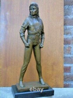 Bronze Statue Signed Michael Jackson On Marble