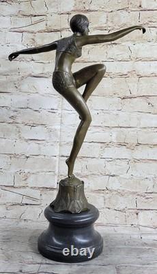 Bronze Statue Signed by Chiparus with Marble Base