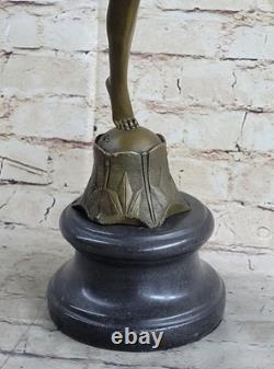 Bronze Statue Signed by Chiparus with Marble Base