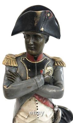Bronze Statue Signed by Emperor Napoleon in Art Deco Marble