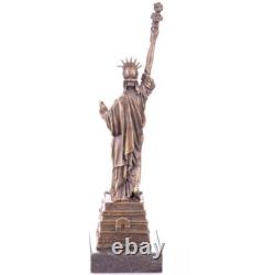 Bronze Statue of Liberty on a Marble Base after Auguste Bartholdi