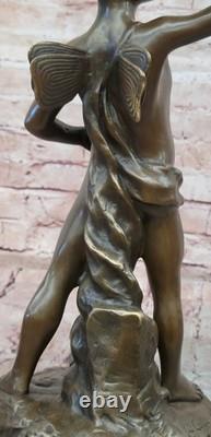 Bronze Statue of a Boy Sticking Out His Tongue, Signed Alphonse Colle, on a Marble Base