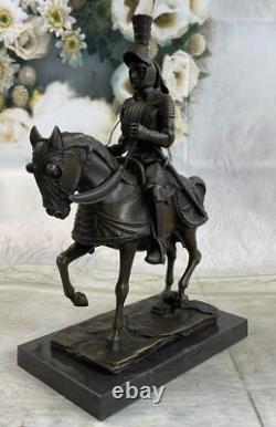 Bronze Statue of the Knight Warrior Signed by Milo, Marble Sculpture