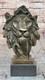 Bronze Statue Of The Royal Lion Signed With Marble Base Figurine Gift