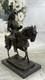 Bronze Statue Of The Warrior Knight Signed By Milo, Marble Sculpture