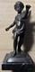 Bronze Statue On Marble Base, Signed Little Boy