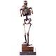 Bronze Thinker Skeleton On Antique Black Marble Signed