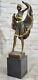 Bronze Villain On Marble Pedestal By Franz Bergman Signed Sale