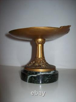 Bronze and Marble Catchall Ring Holder Signed FRECOURT