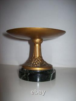 Bronze and Marble Catchall Ring Holder Signed FRECOURT