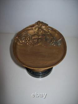 Bronze and Marble Catchall Ring Holder Signed FRECOURT