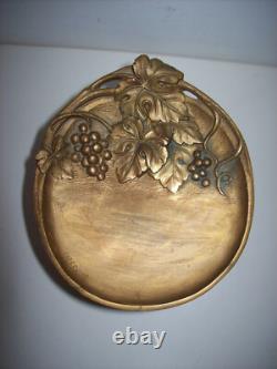 Bronze and Marble Catchall Ring Holder Signed FRECOURT