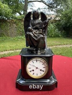 Bronze and Marble Clock from the Napoleon III Era Signed by Pradier (1790-1852)