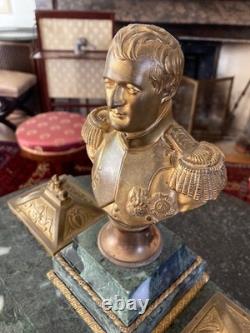 Bronze and Marble Inkwell Empire Signed Thomire