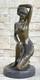 Bronze And Marble Statue Sculpture Of A Sensual Naked Woman Signed Art Sexy