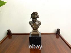 Bronze bust of Napoleon on a black marble base after A. Canova