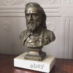 Bronze bust on marble by P. Dupont, Lyon, decorative clock or French antique mantel clock