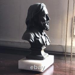 Bronze bust on marble by P. Dupont, Lyon, decorative clock or French antique mantel clock