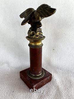 Bronze eagle on marble column, 19th century