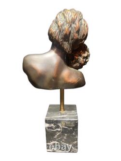 Bronze on marble base signed A. Hair