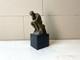 Bronze Sculpture The Thinker On Black Marble After Auguste Rodin