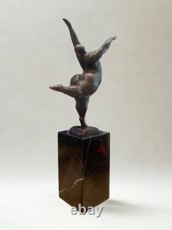 Bronze sculpture after Milo Dancer Modern Art Marble base 33cm