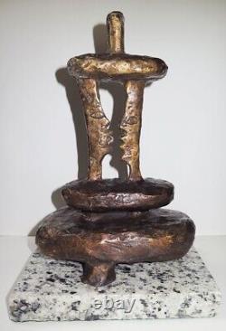 Bronze sculpture by Georges Braque numbered 9/30 signed Couple on marble base