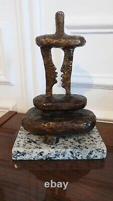 Bronze sculpture by Georges Braque numbered 9/30 signed Couple on marble base