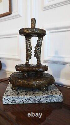 Bronze sculpture by Georges Braque numbered 9/30 signed Couple on marble base