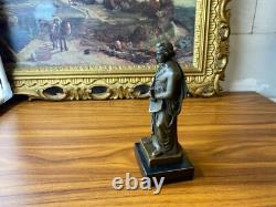 Bronze sculpture of Beethoven on a black marble base after François Truphème