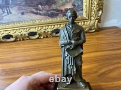 Bronze sculpture of Beethoven on a black marble base after François Truphème