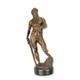 Bronze Sculpture Of Neptune From Mythology On A Black Marble Base, Signed