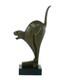Bronze Sculpture Of A Cat On A Marble Base After Chris Van Der Hoef