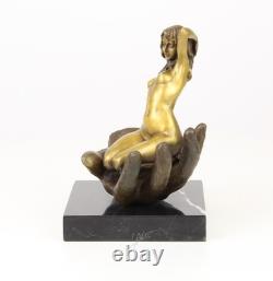 Bronze sculpture of a hand holding a woman on a marble base after Juno