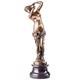 Bronze Sculpture Of A Nude Woman On Black Marble Signed
