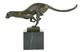 Bronze Sculpture Of A Running Cheetah On A Black Marble Base, Signed
