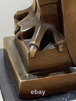 Bronze sculpture signed Coenrad Stylized owl Marble base Paris