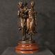 Bronze Signed Dumaige Sculpture Love And Psyche Statue On Marble Base 19th Century