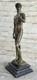 Bronze Statue Signed By David, Nude Mythological Figure On A Marble Base