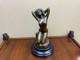 Bronze Woman Sculpture On A Black Marble Base After Milo