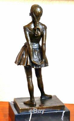 Bronzefigur-junge Dancer By Degas Bronze Signed On Marble Pedestal