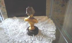 Bust In Gilded Bronze And Silver On Marbre Signed A. Caron Art Nouveau Late 19th Century