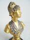 Bust In Gold Bronze And Silver On Marble By A. Caron. Art Nouveau, Late 19th Century