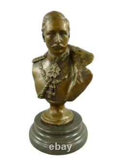 Bust of Emperor Wilhelm II in bronze on a marble base after Gladenbeck