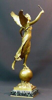 C 1910 Beautiful Gilded Bronze Sculpture P. Ducuing The Renowned 42c3.3kg Barbedienne
